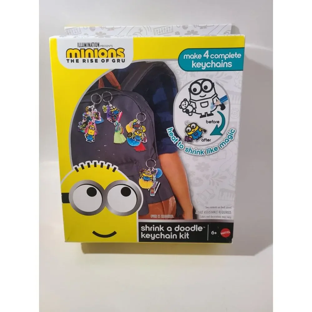 Minions Keychain Making Kit Makes 4 Keychains Shrink a Dink Rise of Gru NEW NWT